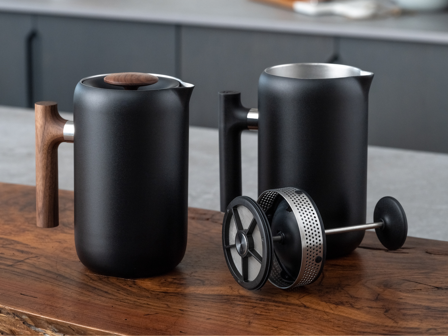 Fellow Clara Press - Matte Black and Walnut