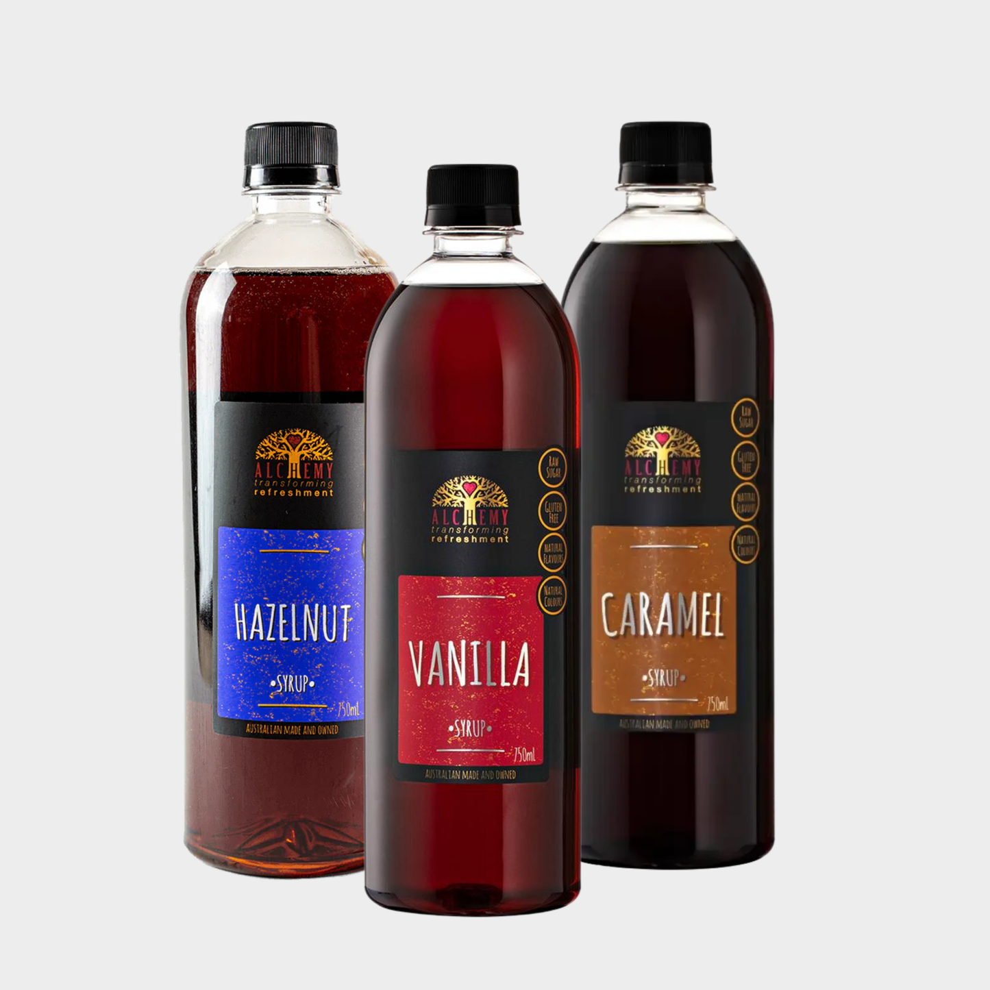 Alchemy Syrups Collection — Vanilla, Caramel & Hazelnut